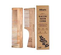 Allkartz - 100% Kacchi Neem Wooden Comb for Hair Growth - Hair Straightening - Dandruff & Fall Frizz Control Hair Growth Neem Comb Oil Treated Wooden Comb for Women & Men (Dual + Wide Combo)