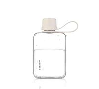 ALLKELR Portable Flat Water Bottle,BPA Free Reusable Tritan Plastic Travel Water Bottle Cup,Lightweight Leakproof Slim Water Bottle Fits Purse,Backpacking, Hiking (White, 8 oz)