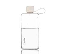 ALLKELR Portable Flat Water Bottle Flask,BPA Free Reusable Tritan Plastic Travel Water Bottle Cup,Lightweight Leakproof Slim Water Bottles Fits Purse,Backpacking,Hiking (White, 13.5 oz)