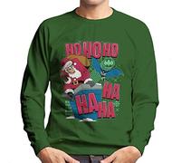 Alll+Every Batman Christmas Joker Ho Ho Ho Ha Ha Ha Men's Sweatshirt Bottle Green