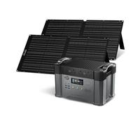 ALLLPOWERS S2000 PRO 2400W Solar Generator with 2x 100W Folable Solar Panel | UPS Portable Power Station Cooling power supply, 1451Wh Portable Generator Battery Pack for Outdoor RV Camping Home Emergency