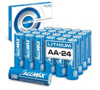 Allmax AA Maximum Power Lithium Batteries (24 Count) - Longest Lasting, Leakproof, 20-Year Shelf Life, Ultimate Performance, Perfect for Blink Security Cameras (1.5V)
