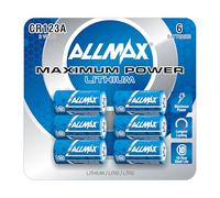 Allmax CR123A Maximum Power Lithium Batteries (6 Count) - Longest Lasting, Leakproof, 10-Year Shelf Life, Ultimate Performance, Perfect for Wireless Security Systems (3V)