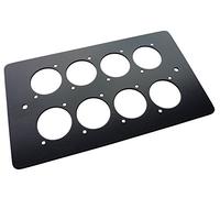 AllMetalParts 8 Way XLR Black Double Gang Face Plate Steel [PC]
