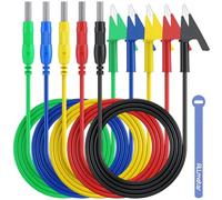 ALLmeter 1M 15A Retractable Banana Plug to Alligator Clip Test Leads Set for Multimeter, Electrical Testing