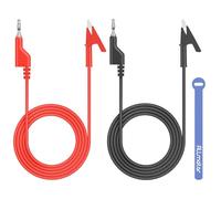 ALLmeter Banana Plug to Alligator Clip Test Leads,1.2m (3.93ft) 20A 1000V,4mm Stackable Banana Jack,Flexible Plaited Rope,for Multimeter,Power Supply,Clamp Meter,Electrical Testing