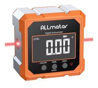 ALLmeter Digital Angle Finder with Laser,4-Side Magnetic,0.05° USB-C | Dual Class 2 Lasers, Auto-Rotating LCD, 4-Side Magnets, Zero/Hold/°/%, IP54, Up to 7-Hour Runtime
