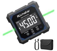 ALLmeter Digital Angle Finder with Laser Level Box, USB Rechargeable Inclinometer with 4-Side Strong Magnets,0.05° Precision Bevel Gauge,IP54 Waterproof Tool for Woodworking,Renovation & Construction
