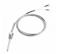 ALLmeter Waterproof K Type Thermocouple Probe,1/4" NPT Threaded Temperature Sensor for PID Controller,2m Shielded Cable with Spade Connectors,Stainless Steel Immersion Probe for Water Heater,Brewing