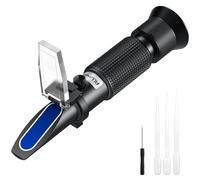 ALLmeter Wine Refractometer - Brix 0-40% & Potential Alcohol 0-25% (ATC) - Handheld Sugar Meter for Home Winemaking & Brewing - 2-3 Drops, Complete Calibration Kit
