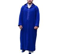 AllMonyba Stripe Printed Muslim Robe Men Hooded Thobe Jubba Arab Loose Long Sleeve Dubai Saudi Kaftan Men Clothing