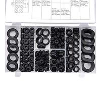 ALLNICE 180PCS 8 Size Black Rubber Grommet Kit Electrical Conductor Gasket Ring Set for Wire, Plug and Cable (180pcs 8size)