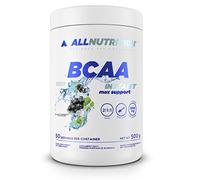 ALLNUTRITION BCAA Max Support Powder/Capsules Complex of Branched Chain Amino Acids Glutamine Taurine Leucine Valine Isoleucine Muscle Regeneration 500 g Blackcurrant