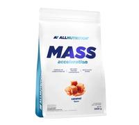 ALLNUTRITION Mass Acceleration Gainer Food Supplement - Carbohydrate and Animal Protein Powder for Bodybuilding & Performance Boost - Gluten Free - 3000g - Caramel
