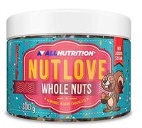ALLNUTRITION Nutlove Wholegrain Crispy Sweets Replacement Sweetened with Malitol No Sugar Low Calorie Delicious Nutritional Value 300g Hazelnuts in Dark, Milk and White Chocolate