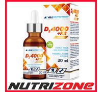 ALLNUTRITION Vitamin D3 4000+K2 Drops Liquid Dietary Supplement -Vitamin D3 & K2-500 Servings - Vitamin d3 and k2 high Strength - Vegan Vitamin D3 & K2 Vitamin Supplements - 30ml