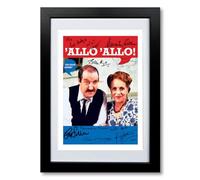 Allo Allo Cast Signed Autograph A4 Poster Photo BBC TV Show Series Season Framed Memorabilia Gift (A4 Black Framed & Mounted)