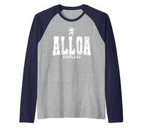 Alloa Scotland Scottish Flag Lion Rampant Caledonia Raglan Baseball Tee