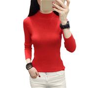 Alloaone Women's Long Sleeve Sweater Slim Fit Skinny Wear Knitwear Top