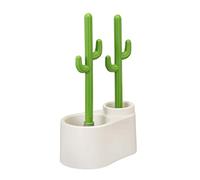 ALLOBUB Cactus Toilet Plunger and Brush Set, White, Green