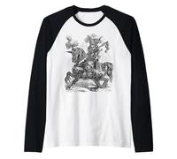 Alloces A Fire-Breathing, Lion-Headed Soldier Riding A Horse Raglan Baseball Tee