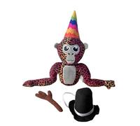 AlloFuu Gorilla Tag,Cute Monkey Teddy Plush Soft Stuffed Animal,Gorillas Plushies with 2 Hats,1 Branch Scepter (Striped)