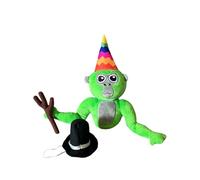 AlloFuu Monkey Teddy Plush,Gorillas Plushies,Cute Stuffed Animal,Gorillas Plushie with 2 Hats,1 Branch Scepter,GorillaTags Plushs Toy for Boys Girls Fans (Green)