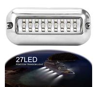 ALLOMN Boat Navigation Light, 50W 12V 27 LED Navigation Lamp Green White Blue Marine Light IP68 Waterproof underwater Stainless Steel Ship Beam Lights (White)