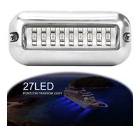 ALLOMN Boat Navigation Light, 50W 12V 27 LED Navigation Lamp Green White Blue Marine Lights IP68 Waterproof underwater Stainless Steel Ship Beam Light (Blue)
