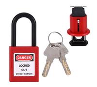 ALLOMN Miniature Circuit Breaker Safety Lockout Padlock, Professional Air Switch Lock Electrical Safety Lockout Circuit Breaker Lock Safety Padlock Lockout with 2 Keys