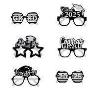 alloneslife 6Pcs Graduation Photography Props Glasses Graduation Party Decoration For Class Of 2025 Graduation Party Centerpieces