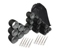 alloneslife 6Pcs Hair Curlers Set with Metal Hair Clip For Long to Short Hair Styling Salon and Formal Event Quick Hairstyle Tool(Black,6 sets of curly drum)