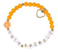 alloneslife Adjustable Citrus Junos Slices Bead Bracelets With Letter Charm Summers Party Jewelry Women Golden & White Beaded