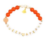 alloneslife Adjustable Citrus Junos Slices Bead Bracelets With Letter Charm Summers Party Jewelry Women Golden & White Beaded