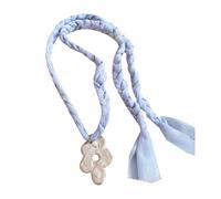 alloneslife Artistic Openwork Floral Necklace Combining Fabric Charm and Metallic Detailing Versatile Fashion Jewelry Piece Delicate Floral Statement Jewellery