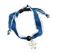alloneslife Artistic Openwork Floral Necklace Combining Fabric Charm and Metallic Detailing Versatile Fashion Jewelry Piece Delicate Floral Statement Jewellery