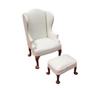 alloneslife Bedroom Leather Sofa Miniature Furniture Model Accessories Role Play Furnishings Dark Couch Dolls House