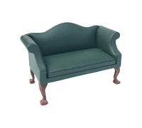 alloneslife Bedroom Leather Sofa Miniature Furniture Model Accessories Role Play Furnishings Dark Couch Dolls House