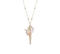 alloneslife Conch Shell Necklace Adjustable Length Lightweight Alloy Clavicle Chain for Women Outdoor Beachwear Accessories Trendy Sea Themed Necklace