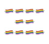 alloneslife Double Hole Heart Pendant Craft of Sturdy Alloy for Creative Projects Rainbow Alloy Charm