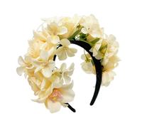 alloneslife Ear Headband,Hairband,Flower Shape Headband for Bride Spring Photography Ethnic Hair Hoop Wedding Party Bride Hairband(cream color)