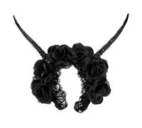 alloneslife Ear Headband,Hairpiece,Adult Teen Flower Antelopes Horn Headbands Woman Hair Hoop Makeup Christmas Photography Carnivals Party Headpiece