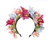 alloneslife Ear Headband,Hat Headwear,Flower Headbands Women Bride Flower For Wedding Party Supply Floral Garlands Hair Wreath Floral Headbands(color)