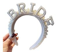 alloneslife Ear Headband,Makeup Headwraps,Bride Hairband Hair Hoop Headbands for Wedding Party Hairband with 3D Letter Headwear Engagement Dinner(Letter style)
