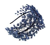 alloneslife Ear Headband,Party Hairband,Crystal Headband Party Hairhoop Glittering Woven Hairband Bride Wedding Bride Headband Evening Party Hairstyle Accessory(Blue)