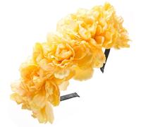 alloneslife Ear Headband,Women Headdress,Flower Headbands Women Bride Flower For Wedding Party Supply Floral Garlands Hair Wreath Floral Headbands(One Size,Yellow)