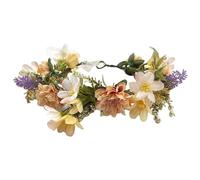 alloneslife Ear Headband,Wreath Headpiece,Colorful Hairband Bride Flower Headbands Flower Headpieces Women Flower Garlands Hair Wreath for Any Occasion(Yellow)