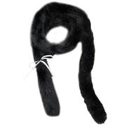 alloneslife Elegant Faux Rabbits Furs Scarf For Female Teens Girl 2000s Long Scarf Winter Warm Skinny Scarf Simple Neck Scarves