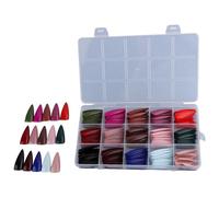 alloneslife Elegant Touch False Nails,Stick on Fake Nails,Fake Nails Acrylic Nails Tips Square/Almond/Stilettos/Coffin Falses Nails 360pcs Full Artificial Nails with Case(03)