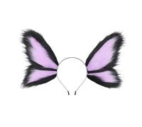 alloneslife Fairies Elves Butterfly Animal Ear Hairband Adjustable Costume Accessory For Roleplay Halloween Parties Gathering Dressi(black)